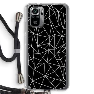 Geometrische lijnen wit: Xiaomi Redmi Note 10S Transparant Hoesje met koord