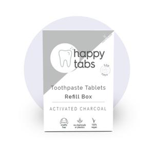 Happy Tabs Tandpasta tabletten mint charcoal fluoridevrij nav