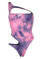 Off-White maillot de bain tie-dye à découpes - Rose