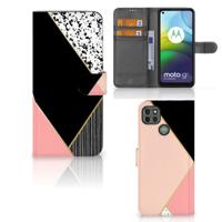 Motorola Moto G9 Power | Book Case | Zwart Roze Vormen