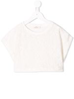 Andorine t-shirt crop en dentelle - Blanc - thumbnail