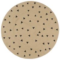 Vloerkleed handgemaakt met driehoek print 90 cm jute Vloerkleed handgemaakt met driehoek print 90 cm jute