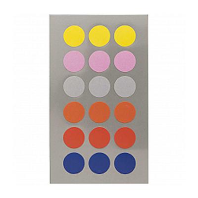 Hobby stickers - 72x stuks - D15 mm - basic kleuren ronde stickers - Kantoor stickers - Scrapbook -
