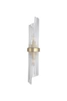 Wandlamp Lara 2Lt Gold Metal & Clear Glass Rods
