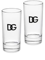 Dolce & Gabbana lot de deux verres à logo imprimé - Blanc - thumbnail