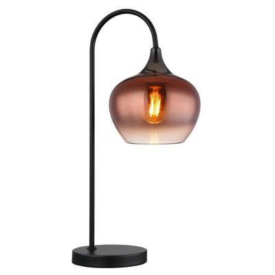 Globo Zwarte tafellampMaxy met rood glas enkel - 15548TG