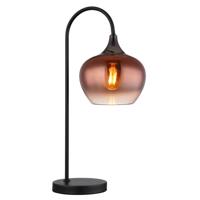 Globo Zwarte tafellampMaxy met rood glas enkel - 15548TG
