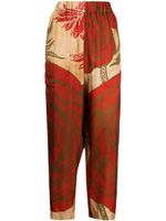 Uma Wang pantalon fuselé à fleurs - Marron