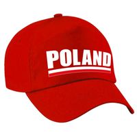 Poland supporter pet / cap Polen rood volwassenen - thumbnail