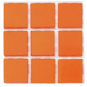 63x stuks mozaieken maken steentjes/tegels kleur oranje 10 x 10 x 2 mm - Mozaiektegel