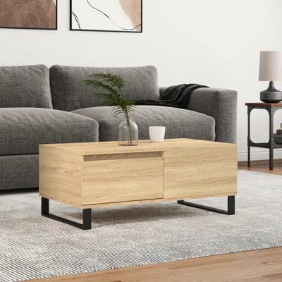 Salontafel 90x50x36,5 cm bewerkt hout sonoma eikenkleurig