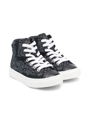 Givenchy Kids baskets montantes 4G à motif cachemire - Noir