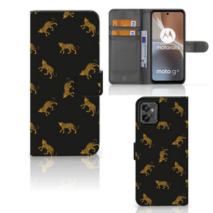 Telefoonhoesje met Pasjes voor Motorola Moto G32 Leopards