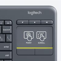 Logitech K400 Plus Tv toetsenbord RF Draadloos QWERTZ Zwitsers Zwart - thumbnail