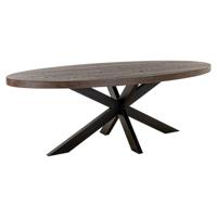 Eettafel Watson bruin 235 incl. spinpoot zwart (donkerbruin)