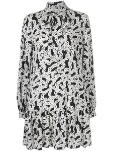 DVF Diane von Furstenberg robe à imprimé chaîne - Noir