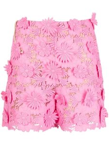 Oscar de la Renta short à fleurs en dentelle - Rose