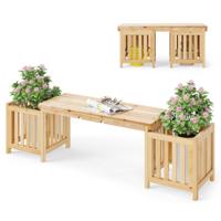 Houten Tuinbank met Plantenbak Houten Bank met 2 Zijbloembakken 2-zits Bank