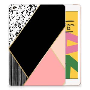 Apple iPad 10.2 | iPad 10.2 (2020) | 10.2 (2021) Back Cover Zwart Roze Vormen