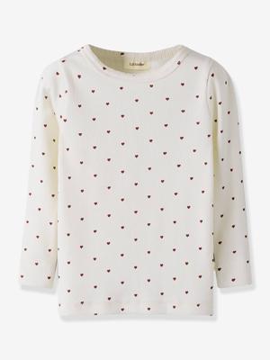 T-shirt slim meisjes LIL'ATELIER MINI c½urs ecru