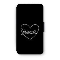 Friends heart black: iPhone X Flip Hoesje