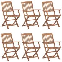 Tuinstoelen 6 st inklapbaar massief acaciahout