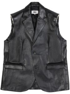 MM6 Maison Margiela gilet en cuir - Noir