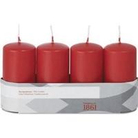 4x Rode cilinderkaars/stompkaars 5 x 10 cm 18 branduren 4x Rode cilinderkaars/stompkaars 5 x 10 cm 18 branduren