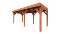 Trendhout Overkapping Refter XL 615x285 cm- Plat dak- Onbehandeld lariks Douglas hout- Trendhout