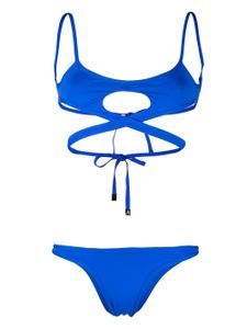 The Attico cut-out wraparound bikini - Bleu