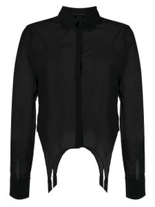 Kiki de Montparnasse chemise en résille à détail de jarretière - Noir