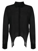 Kiki de Montparnasse chemise en résille à détail de jarretière - Noir - thumbnail