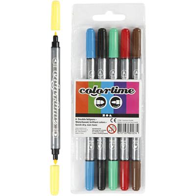 Creativ Company Dubbelzijdige stiften - basiskleuren, 6st.