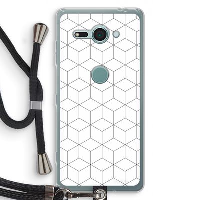 Zwart-witte kubussen: Sony Xperia XZ2 Compact Transparant Hoesje met koord