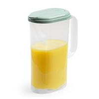 Plasticforte Waterkan met deksel - 2L - groen/ transparant - kunststof