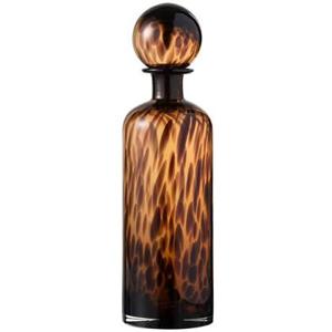 J-Line decoratie fles + stop Spikkel - glas - bruin|zwart - large