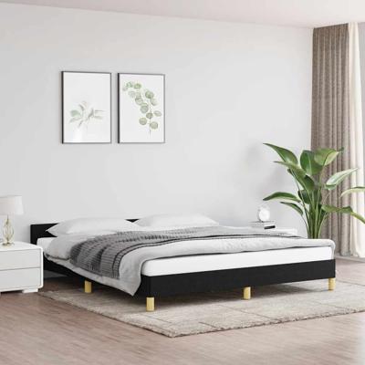 Bedframe zonder matras stof zwart 180x200 cm