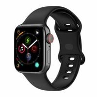 Siliconen sportbandje - Zwart - Maat: S/M - Geschikt voor Apple Watch 38mm / 40mm / 41mm - thumbnail