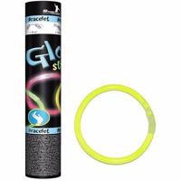 Glow in the dark armbandjes - 100x - geel - 25 cm - neon glow