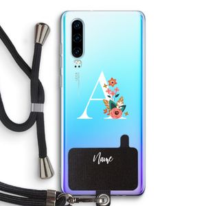 Pink Bouquet: Huawei P30 Transparant Hoesje met koord