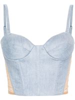 Genny haut-bustier à coupe crop - Bleu