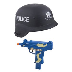 Kinderen speelgoed verkleed wapen en helm set voor politie agenten 2-delig   -