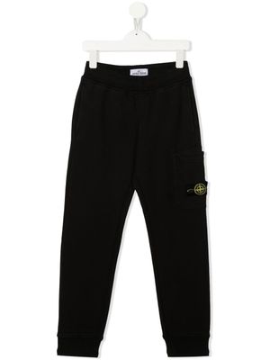 Stone Island Junior pantalon de jogging en polaire - Noir