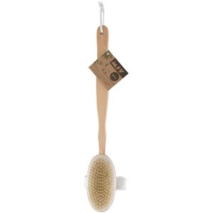 Bad/douche scrub borstel - bamboe - 42 cm - ophanglus - afneembare borstel