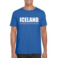 Blauw IJsland supporter t-shirt voor heren - thumbnail