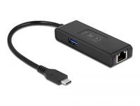 DeLOCK 63826 interface hub USB 3.2 Gen 1 (3.1 Gen 1) Type-C 1000 Mbit/s Zwart - thumbnail