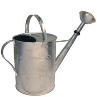 Gieter - zilverkleurig - zink - met broeskop - 9 liter - 56 x 24 x 41 cm