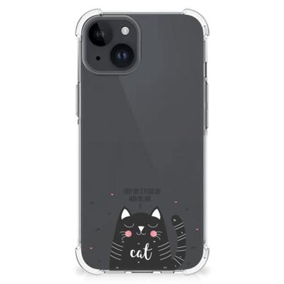 iPhone 15 Plus Stevig | Bumper Hoesje | Cat Good Day iPhone 15 Plus Stevig | Bumper Hoesje | Cat Good Day