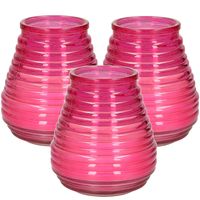 Tafelkaars Lowboy - 3x - roze - glas - 9 x 10,5 cm - binnen/buiten