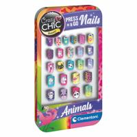 Clementoni crazy chic press & go nagels - dieren